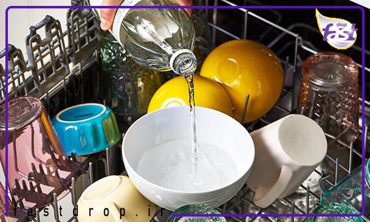 تاثیر سرکه و جوش شیرین به‌ عنوان شوینده ماشین ظرفشویی
